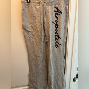 Aeropostale gray jogger  pants straight leg, sequin lettering, medium